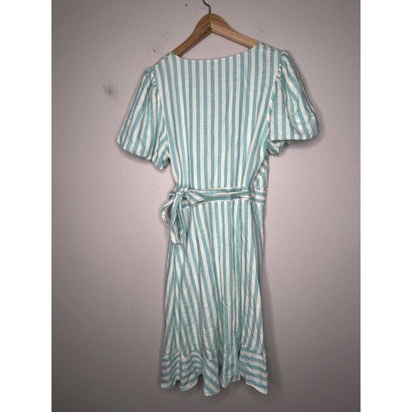 Draper James RSVP Striped Rayon Linen Wrap Dress M‎ - Picture 8 of 8